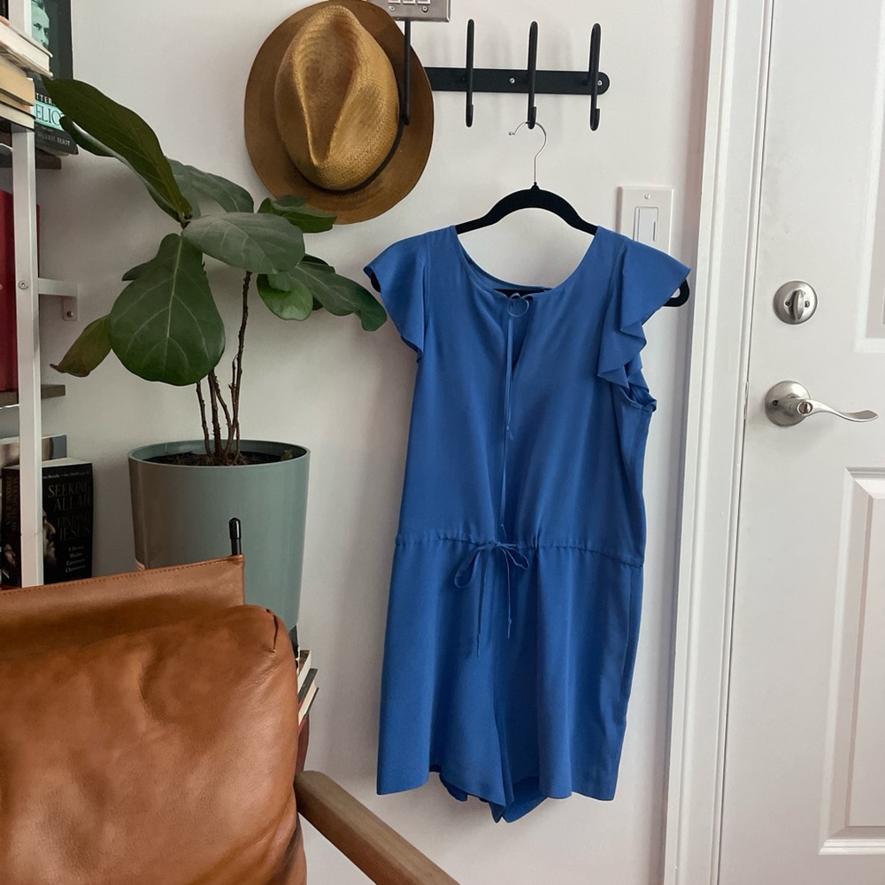 Madewell Blue Silk Romper